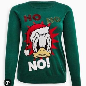 Disney Green Sweater with Donald Duck Holiday Design